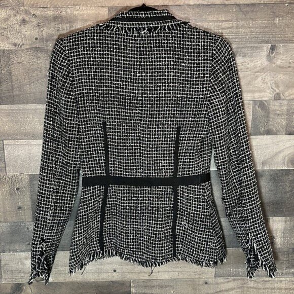 Bisou Bisou Blazer black and white tweed size 2 - Picture 7 of 9